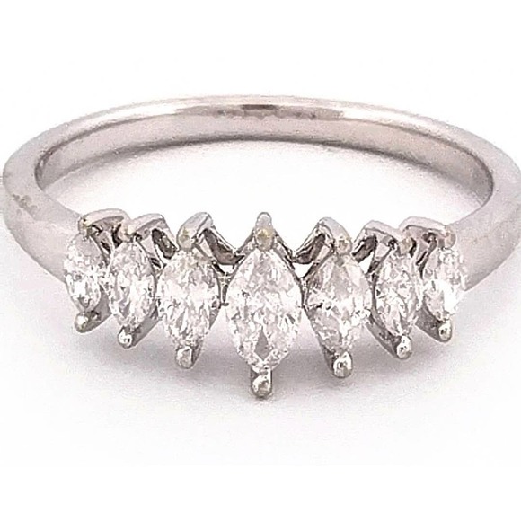 10K Diamond Marquise-Cut Anniversary Band REAL DIAMONDS size6,7,8 - Picture 12 of 12